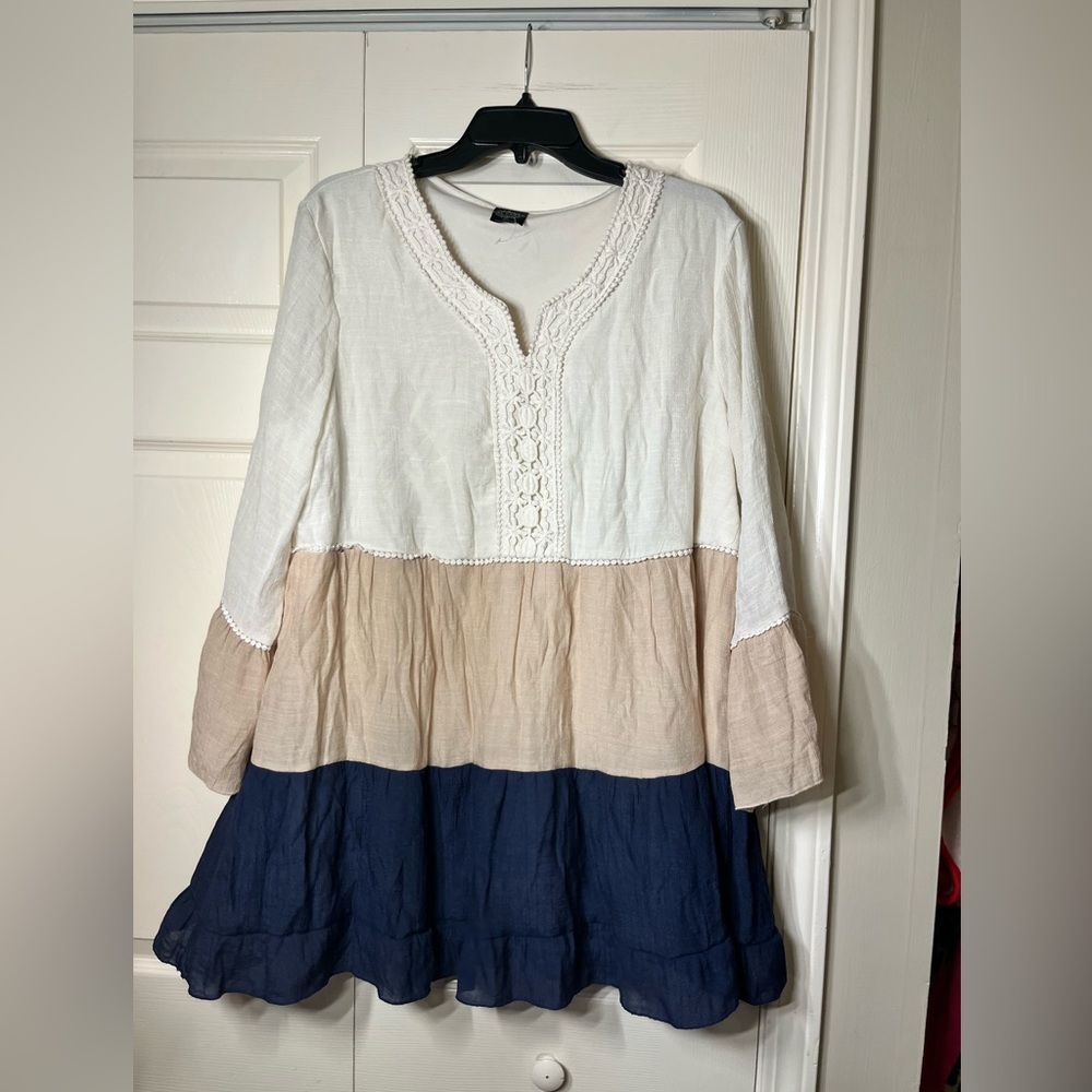 CALSTYLE Boho Chic Colorblock Tunic / Dress - Picture 4 of 7
